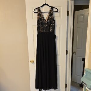 Soieblu Black and Gold Maxi Dress
